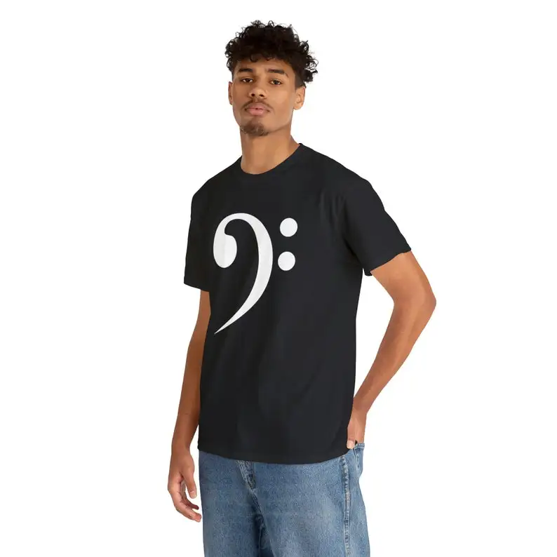 Bass clef, F clef, T-shirt, For drummers and Bass Guitarists. T-shirt