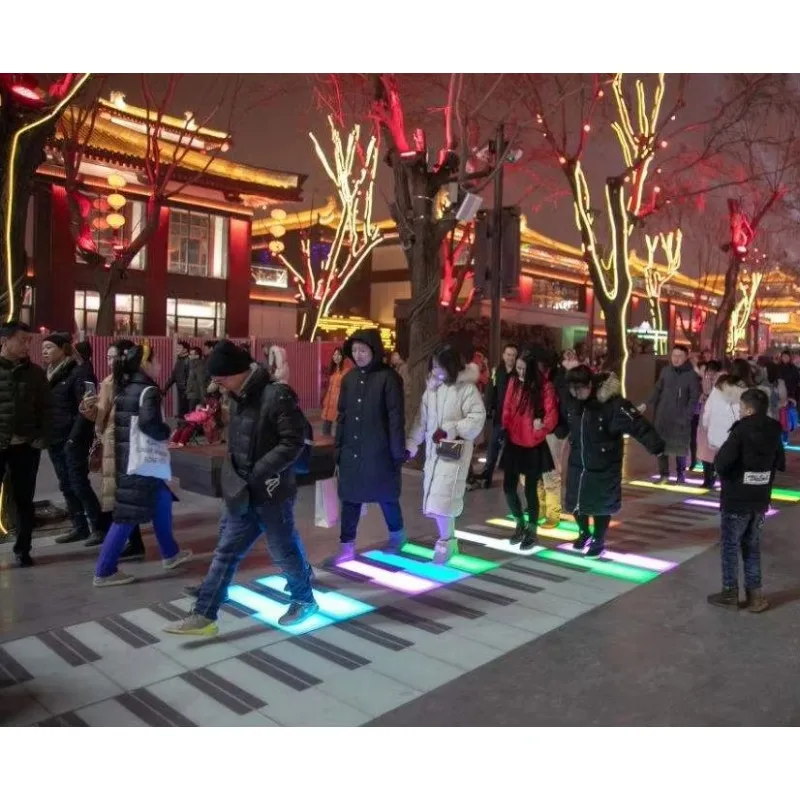 New Design Sensitive Piano Led Dance Floor Tempered Glass Stainless Frame