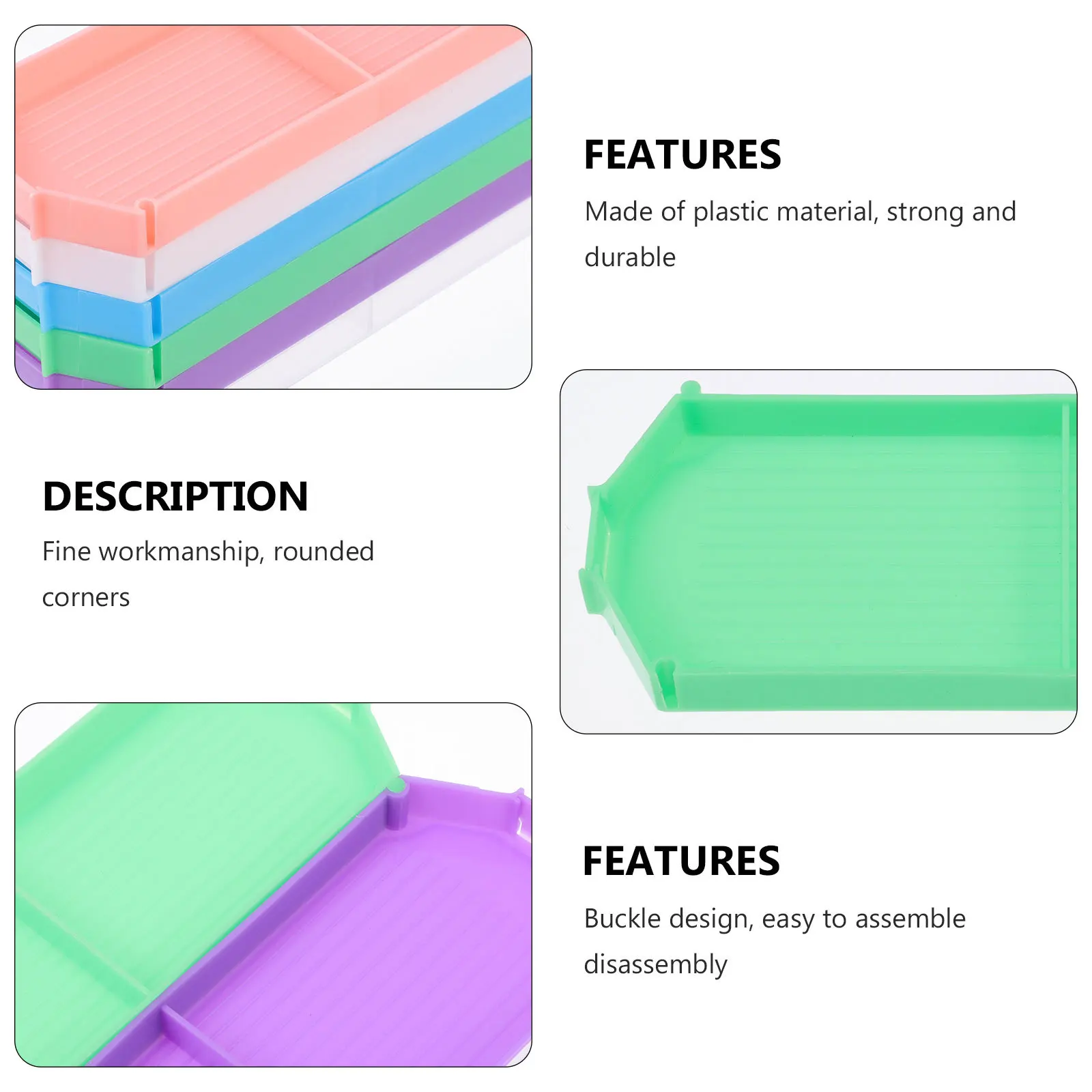 6 قطعة صواني بلاستيكية حاوية أدوات الماس صينية فرز كبيرة للوازم الفنية الماسية حاوية تخزين منظم الحرف اليدوية #2