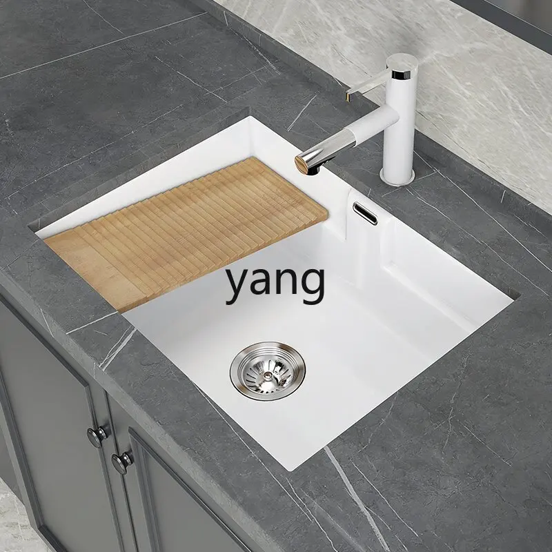 LMMDeepened Ceramic Undermount Basin Large Diameter Flat Bottom Wash Basin Laundry Sink