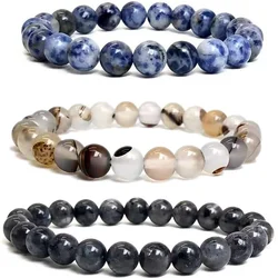 8mm Natural Gemstone Beaded Bracelets Agate white turquoise crystal Quartz Stone Birthstone Bracelet Friendship Bracelet