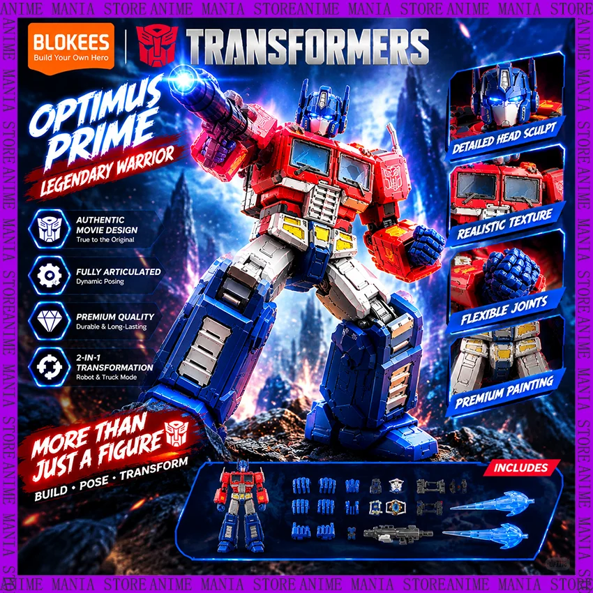 Novo Blokees Transformers Edição Legend Optimus Prime Ver EVO Kit de Modelo Snap Fit Articulado PVC Colecionável Presente de Aniversário