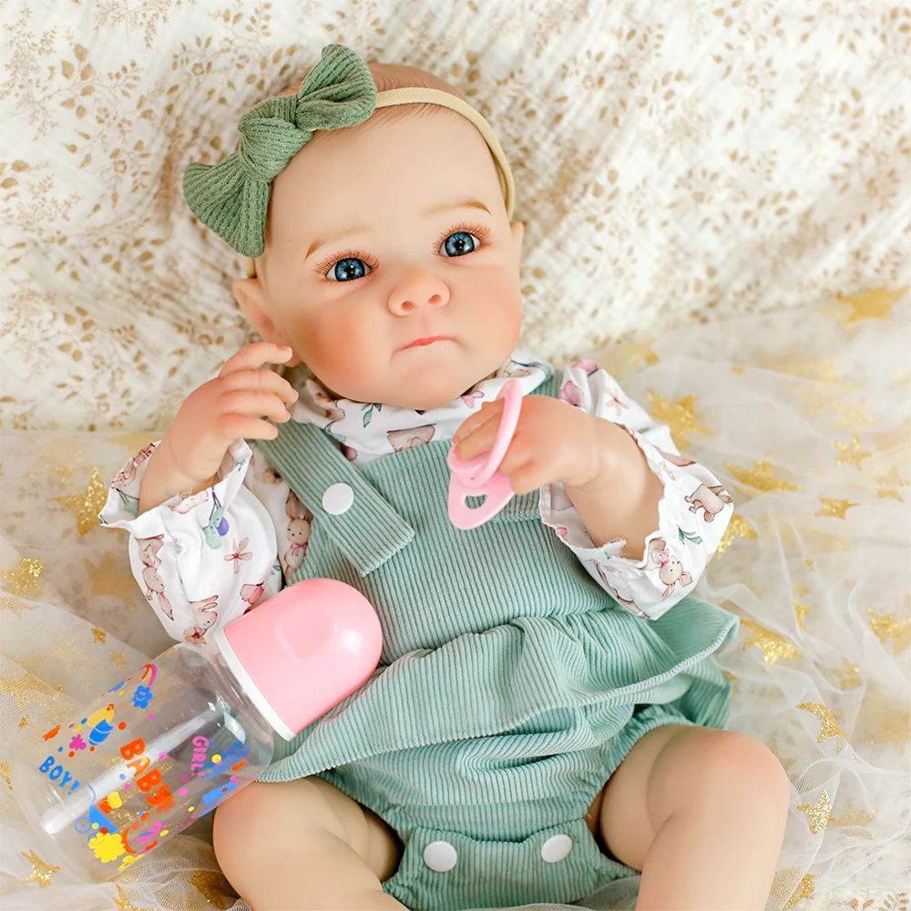 Lifereborn 18-Zoll-Reborn-Vollbaby-Vinyl-Mädchenpuppen für Neugeborene, lebensecht, mit handgezeichnetem Haar für Kinder, Weihnachtsspielzeug, Geschenke