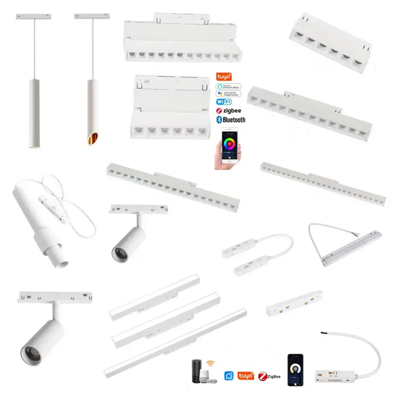 Imagem -02 - Zigbee-tuya Inteligente Magnetic Led Track Light Dimmable Hue Lâmpada Rail Spot Lâmpadas de Teto Home Assistant Alice Alexa Cct 2mqtt 48v