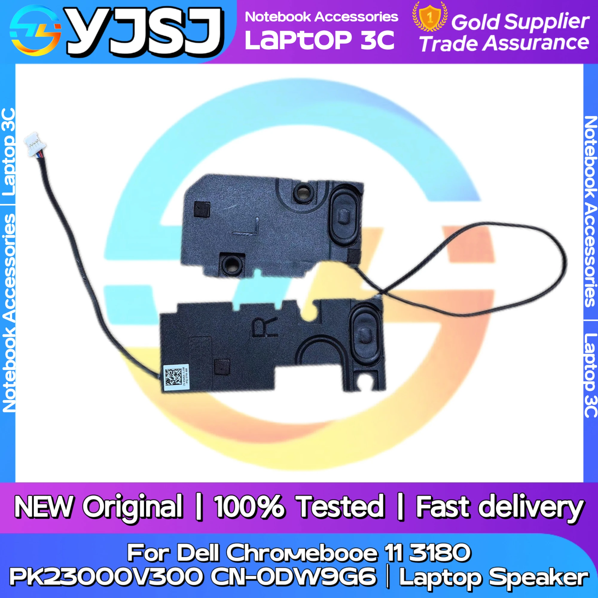 

New Original Laptop Notebook Speaker For Dell Chromebooe 11 3180 built-in left and right speaker horn PK23000V300 CN-0DW9G6