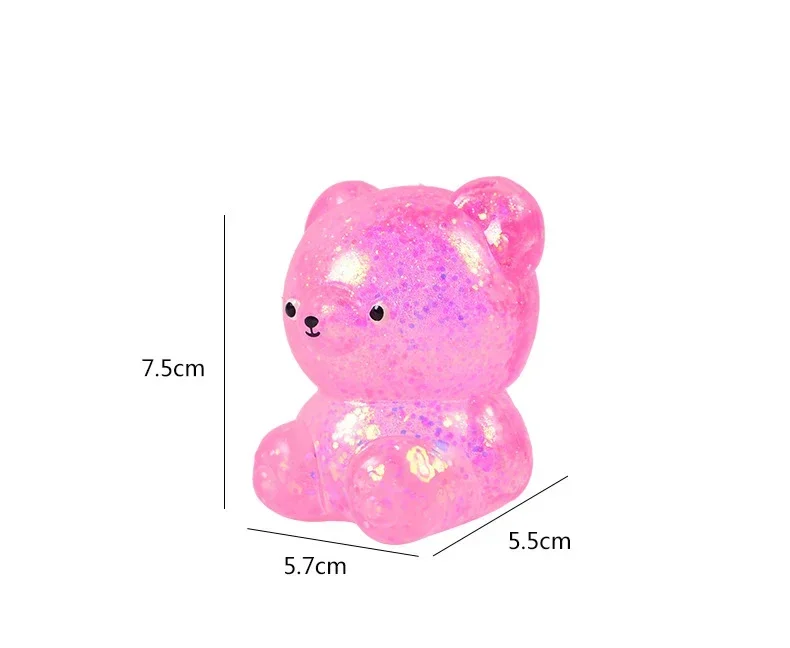 Fidget Bear Toy Squishys Glitter Gummy Bear Needoh Small Cute Animal Anti Stress Fidget Splat Decompressions Vent Squeeze Toy