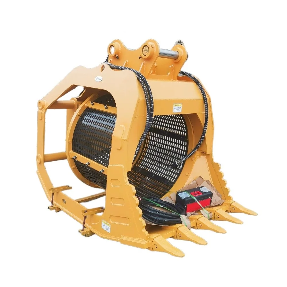 

DHG-08 Rotary Screening Bucket Excavator Attachments for 19-24 Ton Excavator Construction Screening for Ore for Excavator