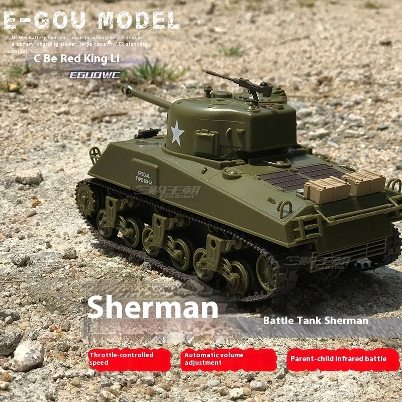 

New 1/30 World War Ii American Sherman/Pershing Remote Controlled Tank Battle Model Parent Child Interactive Infrared Battle Toy