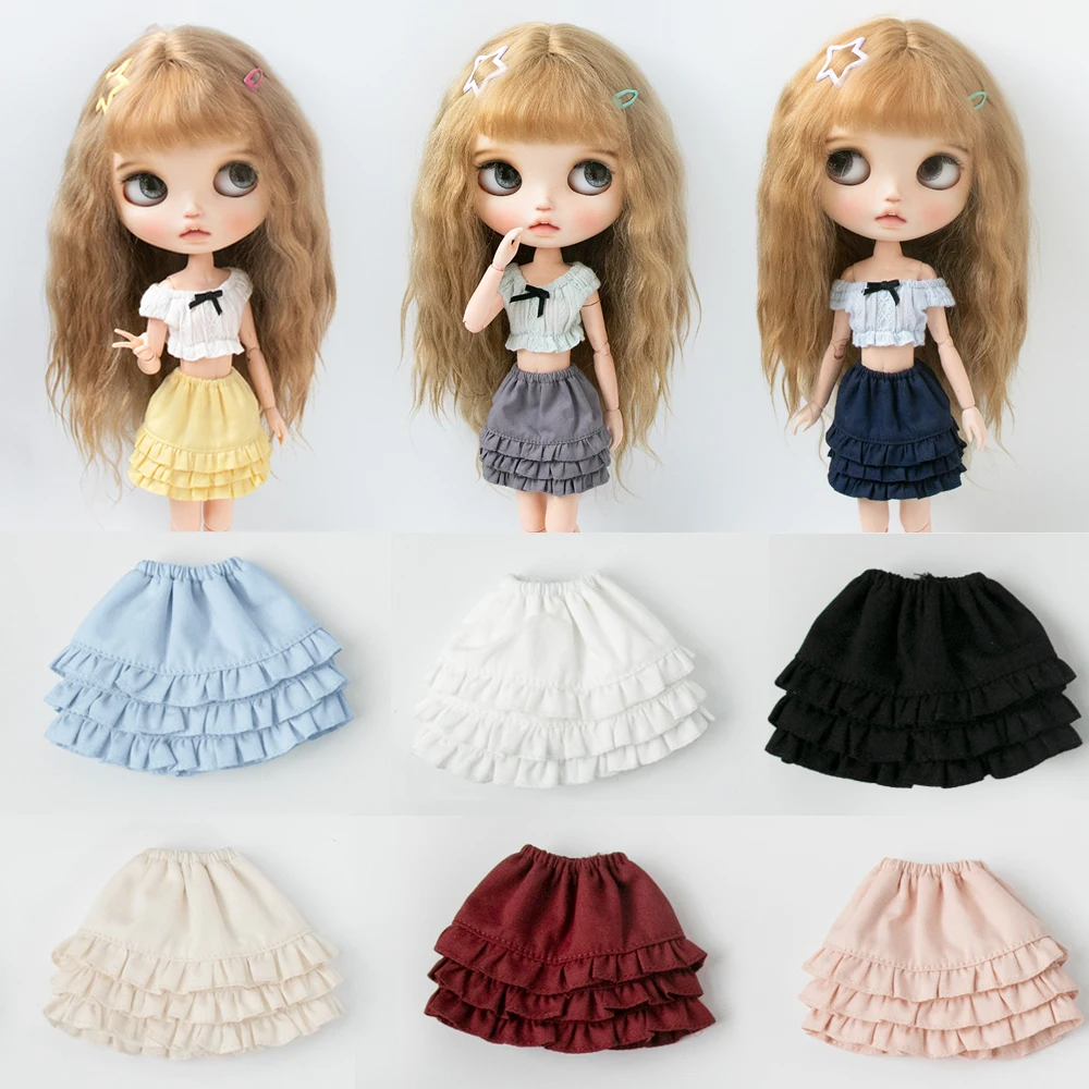 

Одежда Blyth, красочная многослойная короткая мини-юбка, укороченный топ с обнажением живота, укороченная блузка для Azones Ob 22, аксессуары для кукол YMY