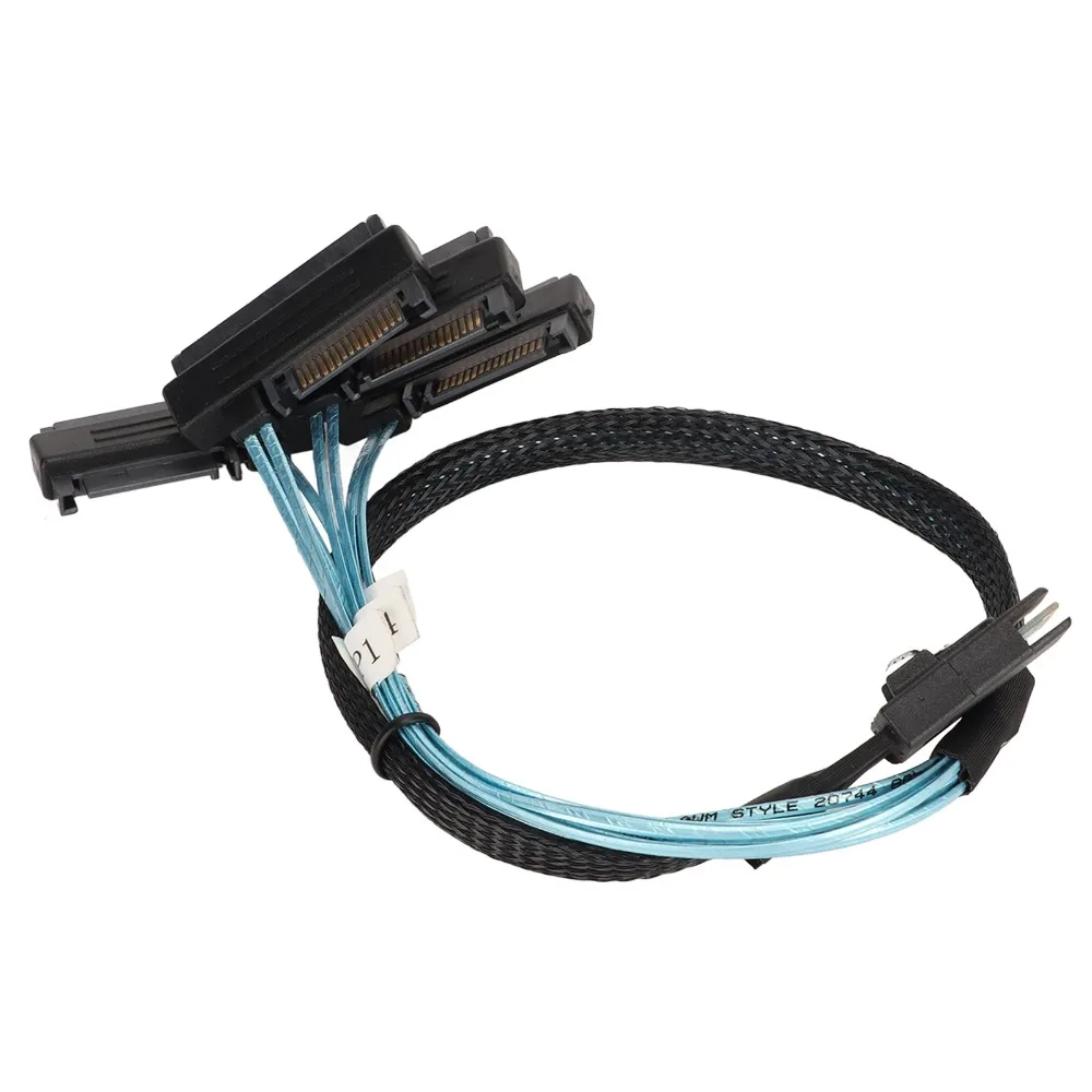 

Кабель-адаптер Mini SAS 36P SFF-8087 на 4x SFF-8482, 4 последовательных интерфейса SATA, 0,5 метра / 1 метр