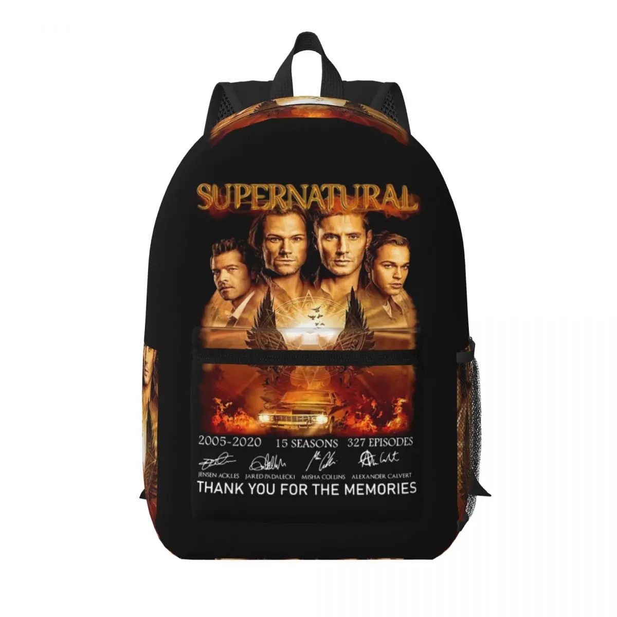 

Supernatural Thank You For The Memories Student Backpack School Bag Hiking Travel Daypack for Boys Girls Bookbag Shoulder Bags