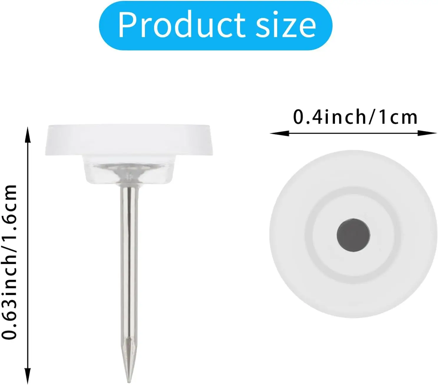 50/100/150PCS Transparent Drawing Pins Pinboard Plastic Head Steel Point Thumb Tacks Map Cork Board Pushpins Drawing Photo Wall