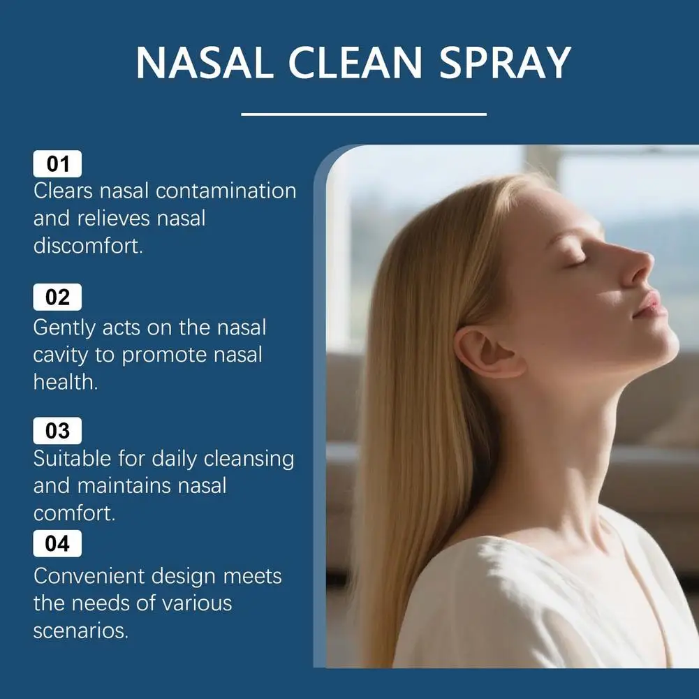 60ml Gentle Nasal Cleansing Spray With Allantoin Sea Salt Formula Portable Nose Moisturizer Spray For Dry Nasal Discomfort