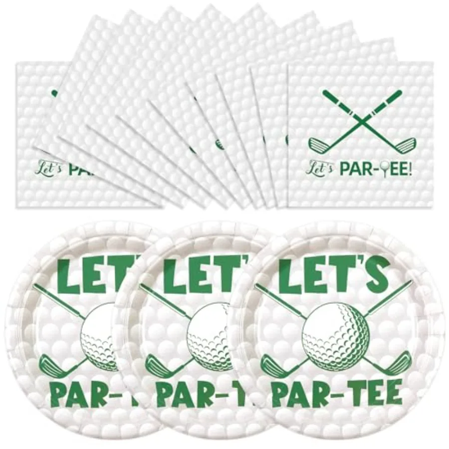 

50 шт. бумажных тарелок и салфеток для гольф-вечеринок, украшения для праздников, принадлежности для дня рождения в стиле гольф, одноразовая посуда для десертов, столовая посуда S