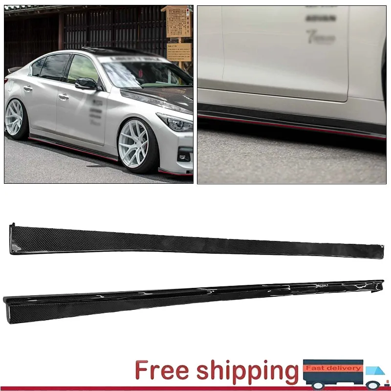 

Carbon Fiber Lower Side Skirt Extension Lip Pair For Infiniti Q50 2018-2023