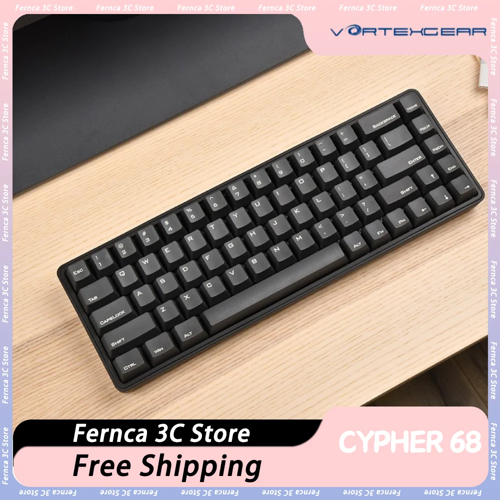 Vortexcear Cypher 68 Keys Keyboard Cherry Switch Game Wired Mechanical Keyboard Macro Programming Keyboard Change Layout Custom