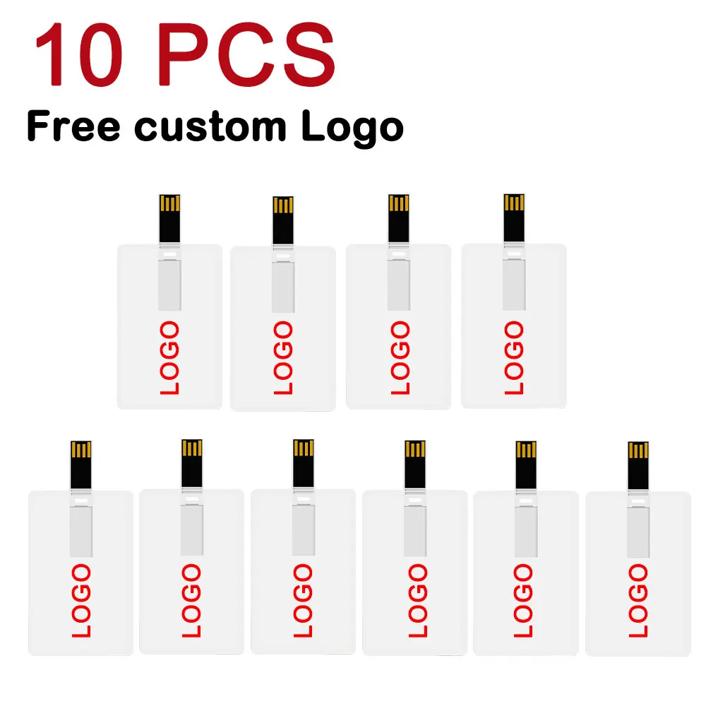 

10PCS Print Picture 128MB 4GB 8G 16GB 32G USB Flash Drive Credit Card Pendrive Business Name Shaped USB Memory Stick Custom Logo
