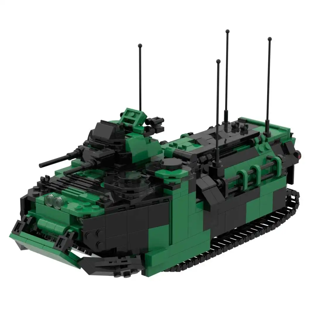 AAV7A1 Amphibious Assaui T Vehicle Camouflage Military Building Blocks Toy Assembly Set Bricks  Compatible with Brands