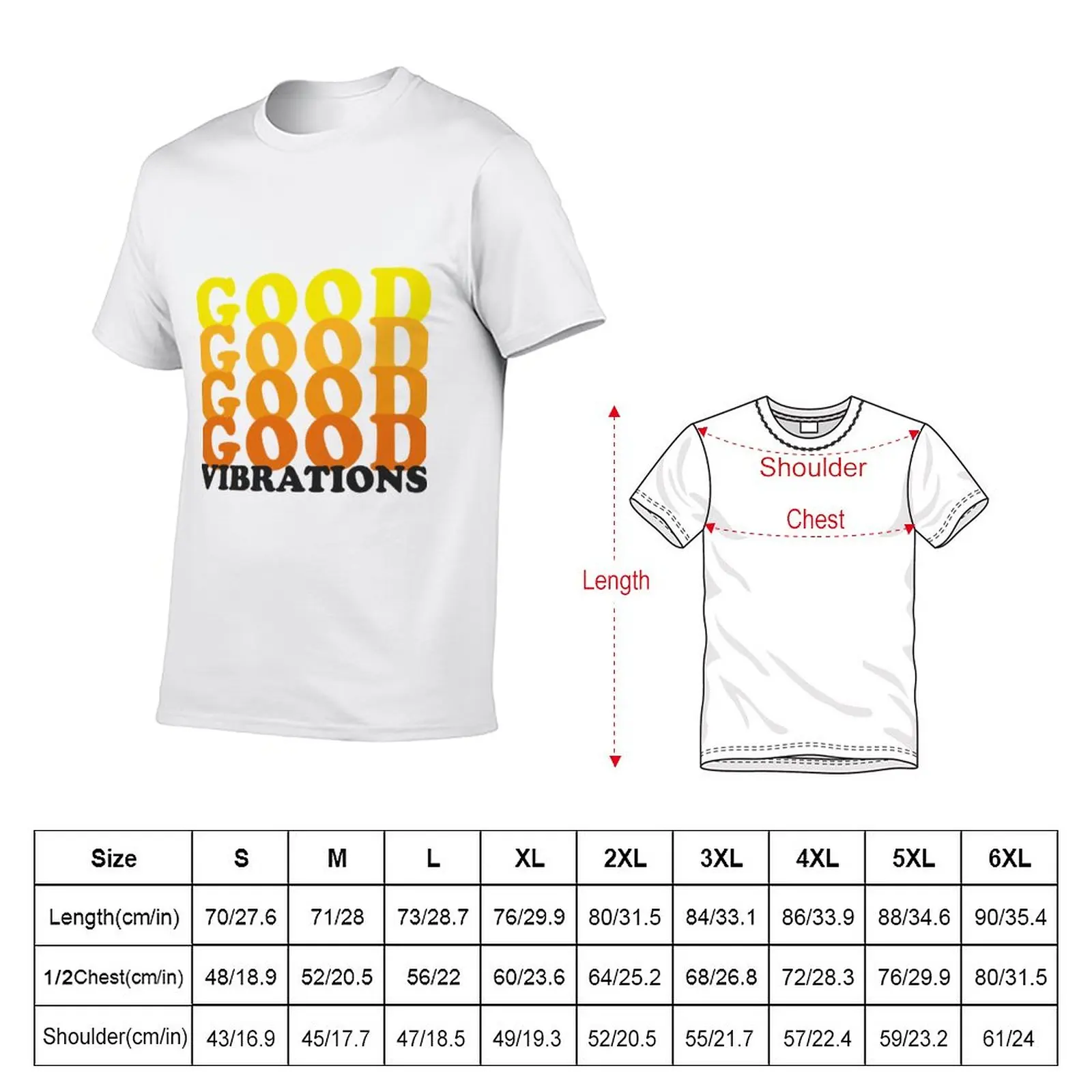 Good Vibrations - Retro T-Shirt kawaii clothes korean fashion aesthetic clothes for a boy Men's cotton t-shirt