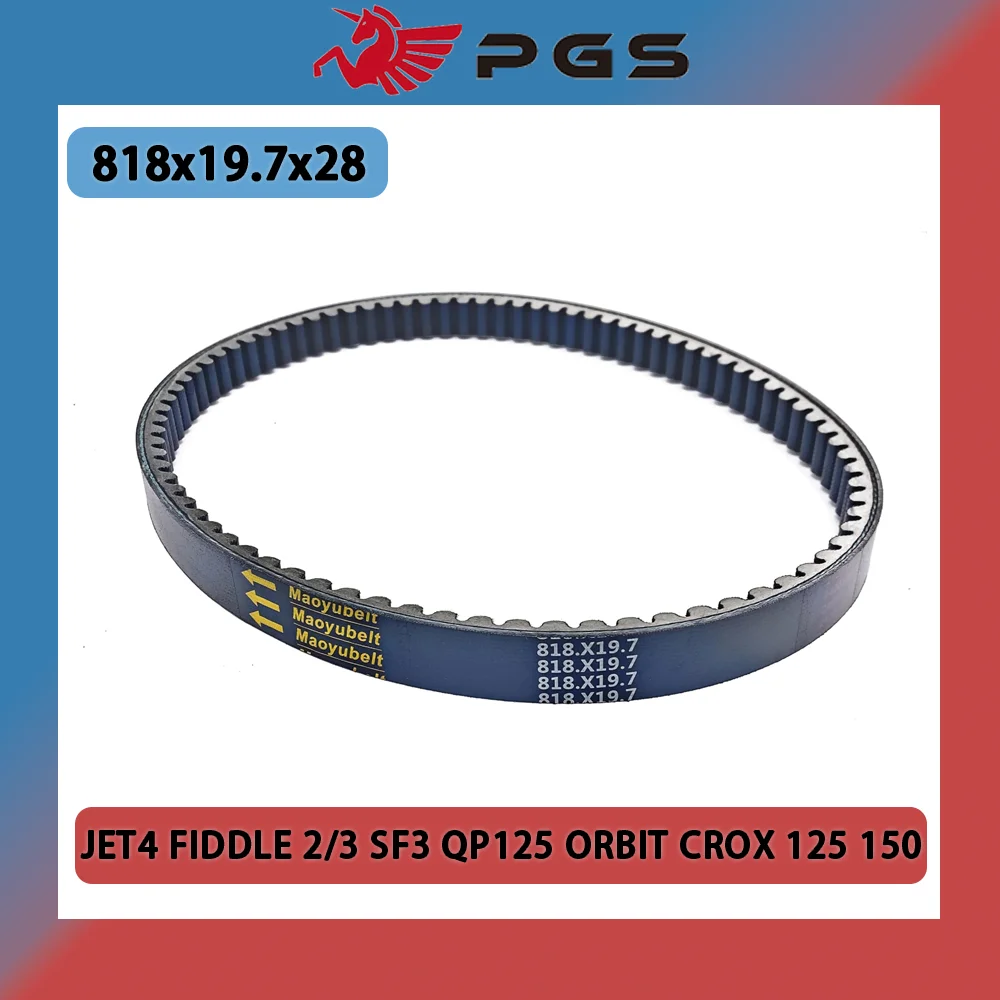 PGS Drive Belt 818x19.7x28 Scooter Moped ATV CVT fiber For sym JET4 FIDDLE 2/3 SF3 QP125 ORBIT CROX 125 150 818 19.7 28