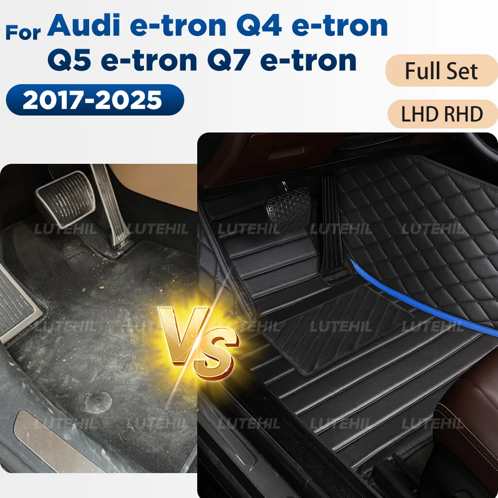 

For Audi e-tron Q4 e-tron Q5 e-tron Q7 e-tron 2017-2025 Custom Car Floor Mats Automobile Carpet Cover Interior Accessories 24 23