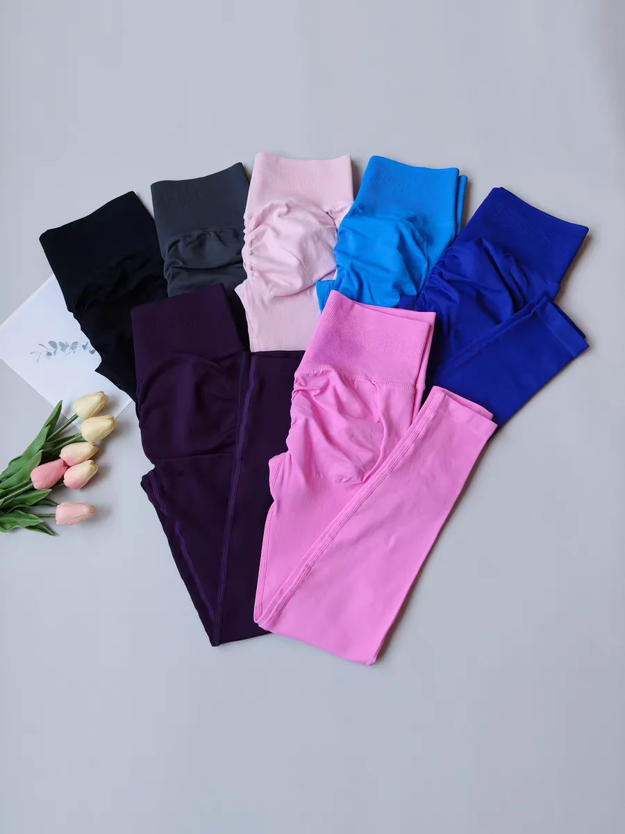 Nahtlose Damen-Gym-Leggings mit hoher Taille, Push-Up-Yoga-Sportleggings, hochelastische Fitness-Laufhosen, Hüftlift-Gymwear – Detail 35