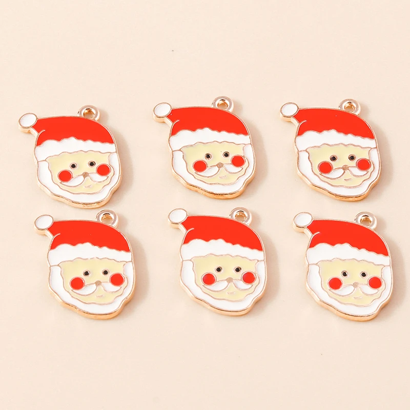 20 Stück Mix süße Emaille Weihnachten Schneemann Baum Hirsch Weihnachtsmann Charms Anhänger für Schmuckherstellung Halsketten Ohrringe DIY Geschenke – Detail 26