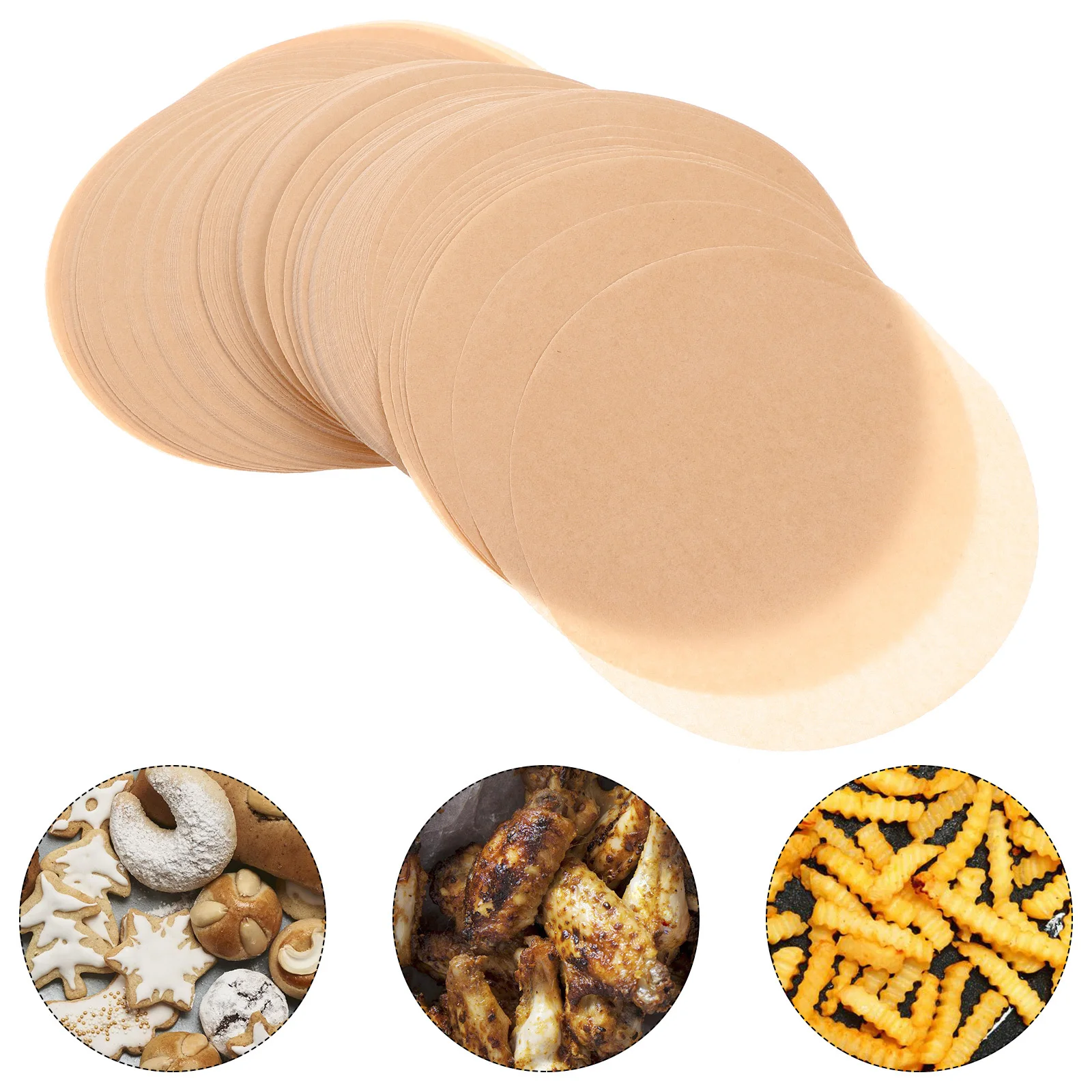 

500Pcs Round Parchment Paper Sheets Nonstick Baking Paper High Heat Resistant Oil Absorbing Baking Sheets for Cakes Pizzas
