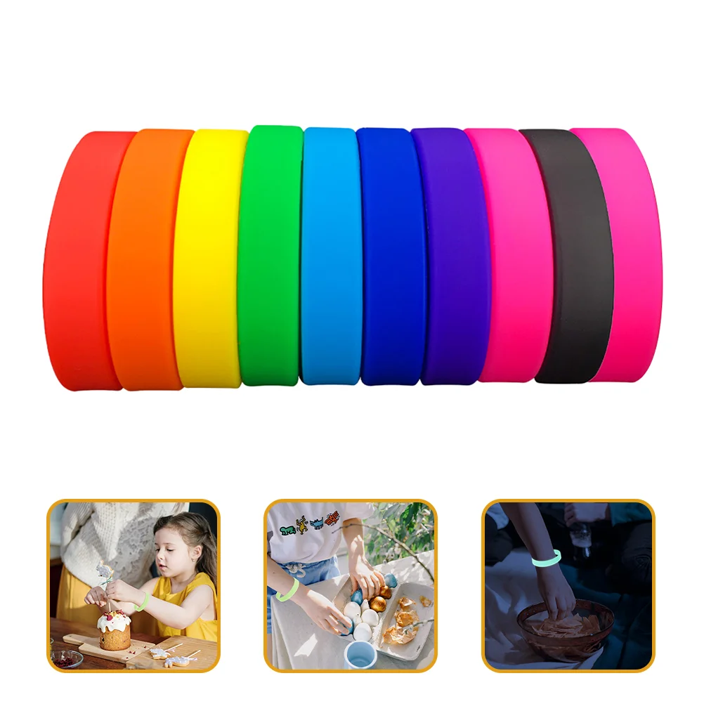 

100 Pcs Silicone Bracelet Rubber Bracelets for Women Wrist Band Blank Stretch Party Favors Wristbands Gift Solid Color