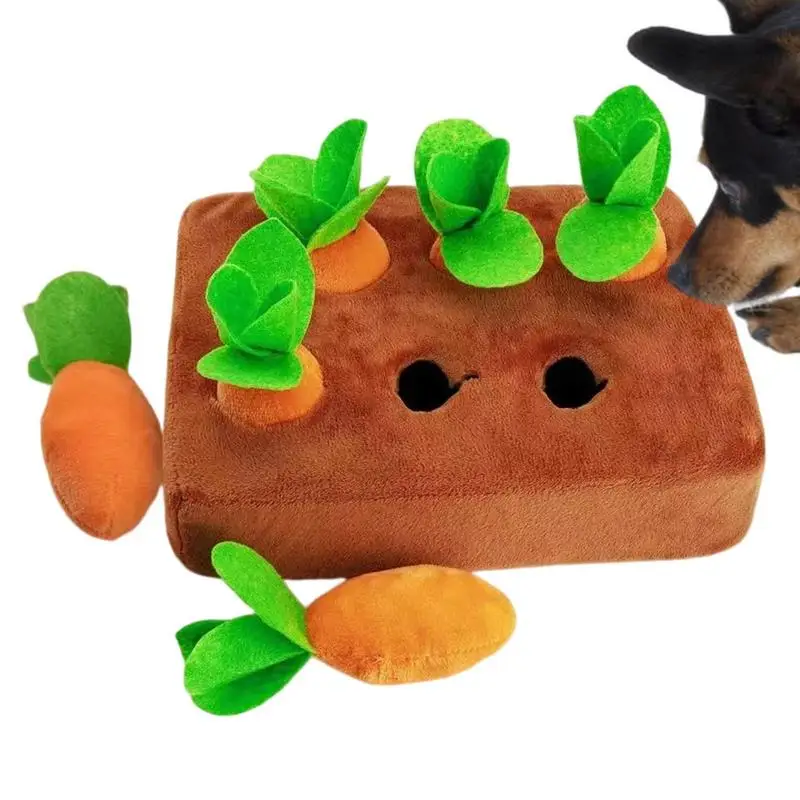 Carrot For Dogs Interactive Dog Toys Plush Puzzle Toys Pet Interaction Sniffing Mat Vegetable Chew Toy Molars Toy For Cats