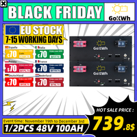 Eu Stock GoKWh 48V 51.2V 100Ah LiFePO4 Battery Pack 5Kwh 5kw with Smart 100A BMS for off Grid Solar Home Energy Storage System