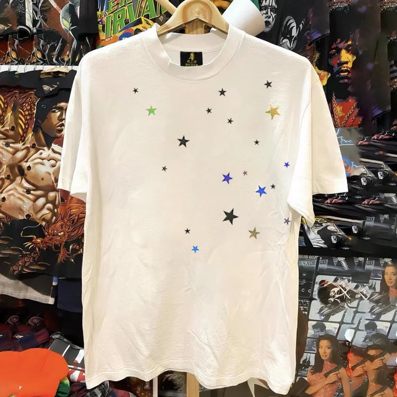 Loose Fit Cotton T-Shirt Unisex Short Sleeve Double Thread UPUPXIA Hero Print Sweat Absorbent round Neck Casual Summer Top