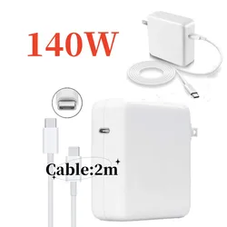 For Mac Book Pro 16/15/14/13 Inch Charger 140W - USB C Charger Power Adapter For iPad Pro 2021/2020/2019/2018 with 2M Data Cable