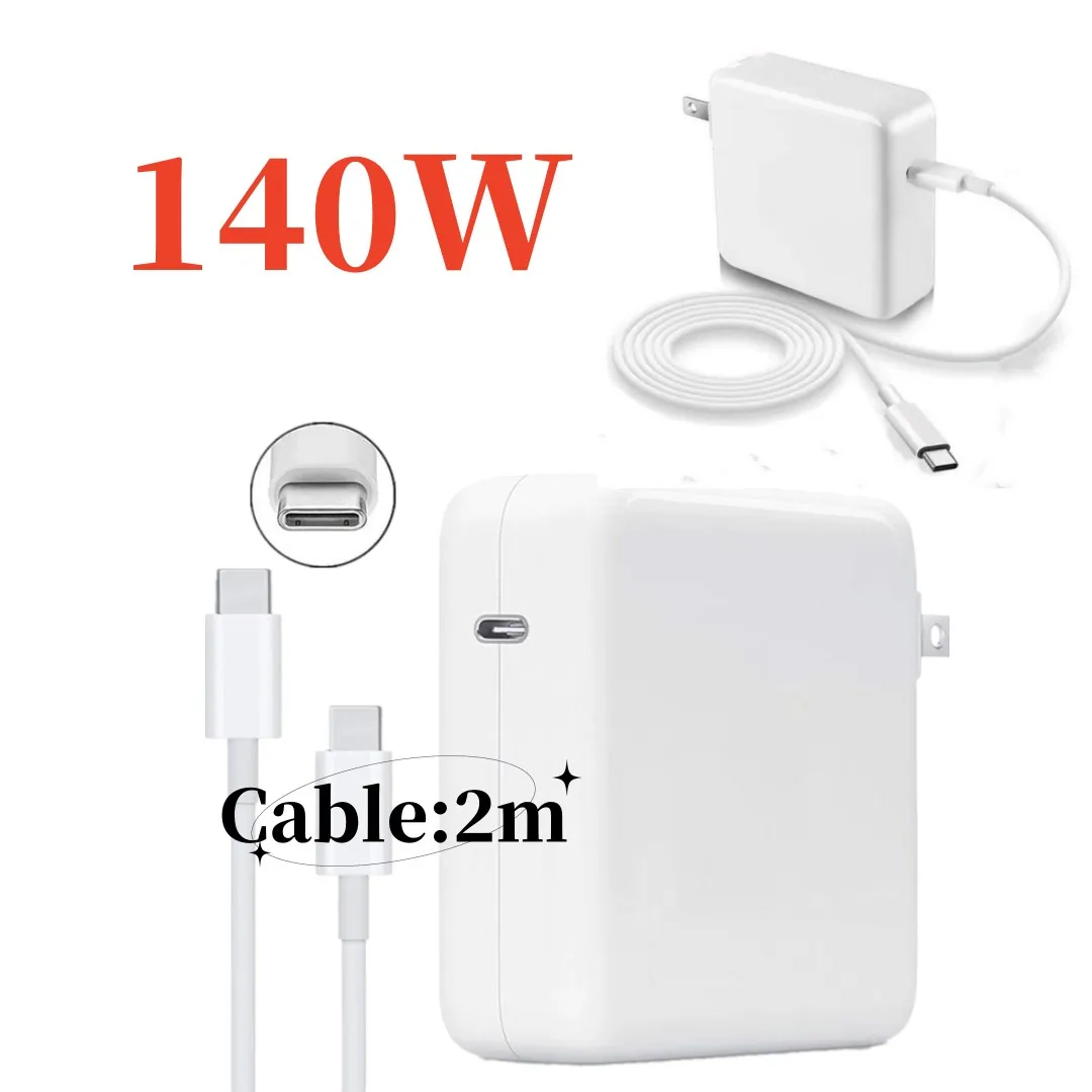 For Mac Book Pro 16/15/14/13 Inch Charger 140W - USB C Charger Power Adapter For iPad Pro 2021/2020/2019/2018 with 2M Data Cable