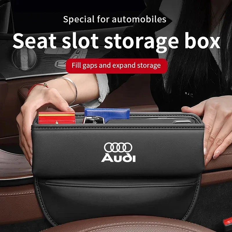 Car Seat Gap Organizer Box Leak-proof Storage Bag For Audi A1 A2 A3 A4 A5 A6 A7 A8 Q1 Q2 Q3 Q4 Q5 Q6 Q7 Q8 TT RS3 S5 B8 Quattro 