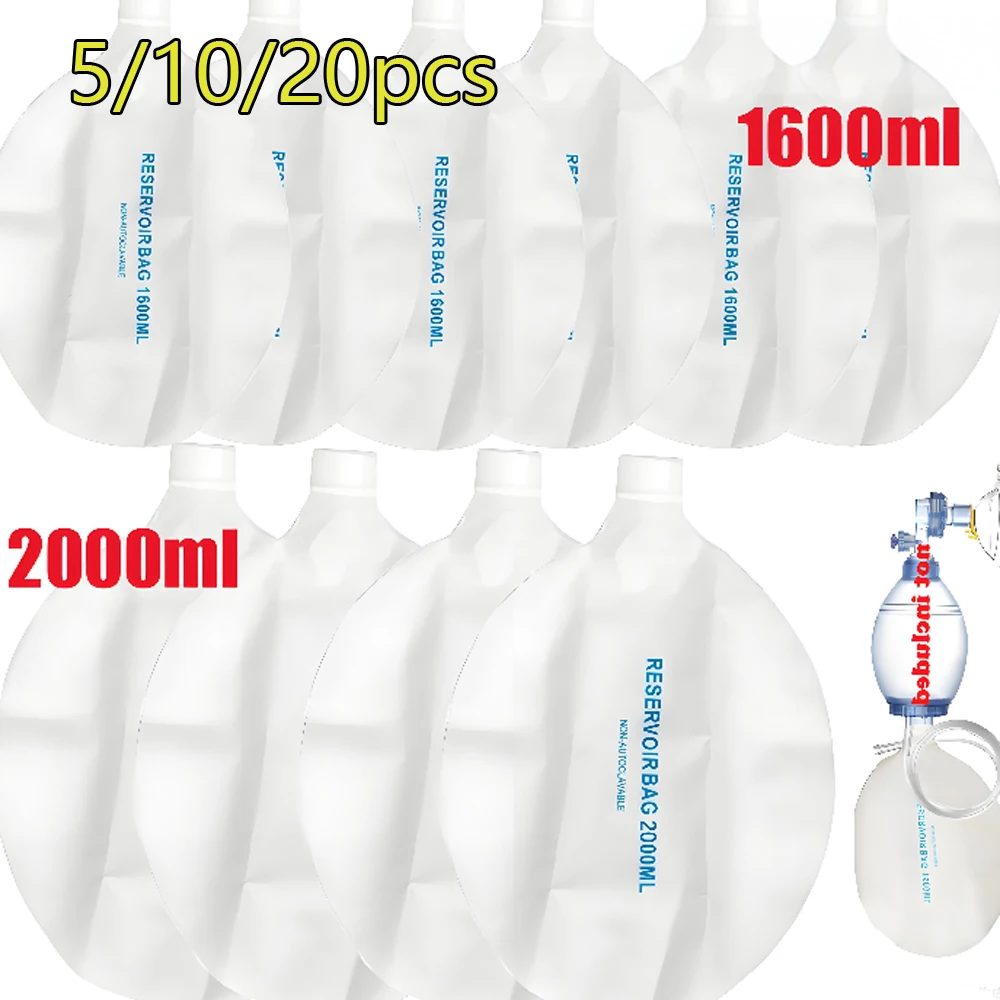 5/10/20PCS 1600/2000ml Resuscitation Bags First Aid Reservoir Bag Emergency Self-help Rescue Tool Adult/Child/Infant