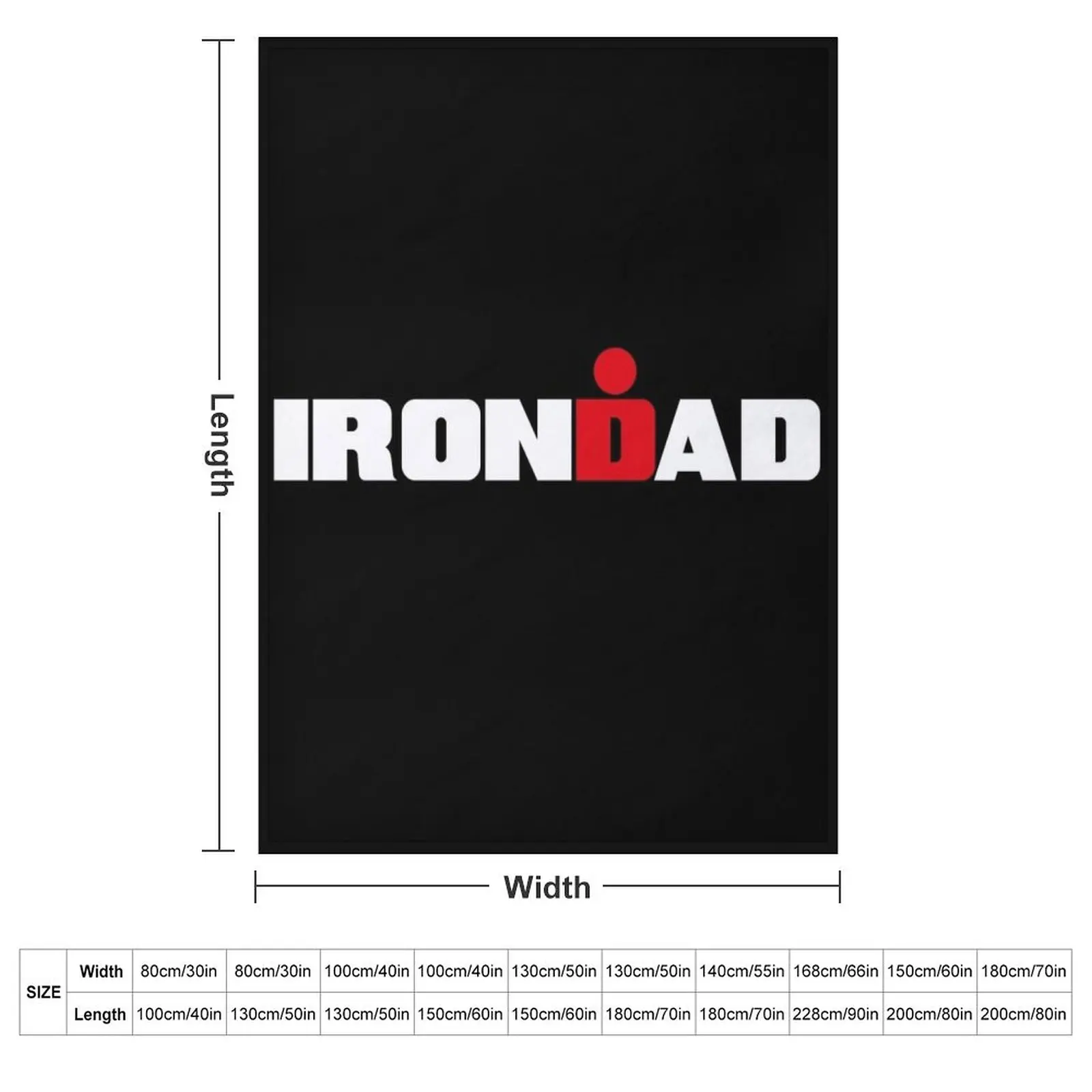 IronDad, Triathlon Dad, Triathlete Daddy Throw Blanket Personalized Gift Picnic wednesday Large Flannels Winter beds Blankets