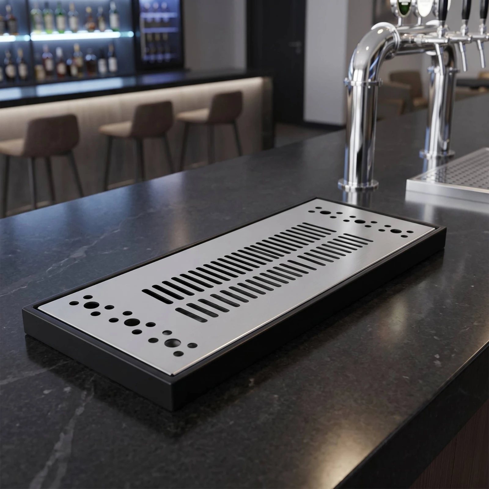 Beer Spill Tray Stainless Steel Spill Tray with Drain Rust Resistant Easy to Clean for Bartenders, Kegerator