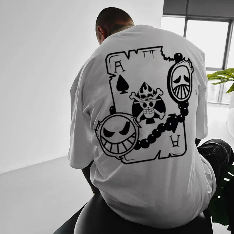 uma-peca-uma-peca-ace-poker-anime-impressao-peso-pesado-2025-verao-puro-algodao-100-impressao-solta-casual-moda-na-moda-camiseta