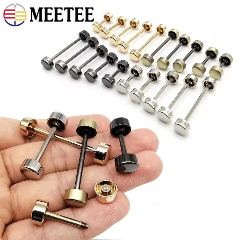 10Pcs 15-40mm Metal Double Cap Screw Rivets Detachable Studs for Leather Bag Strap Handle Handbag Belt DIY Craft Repair Hardware