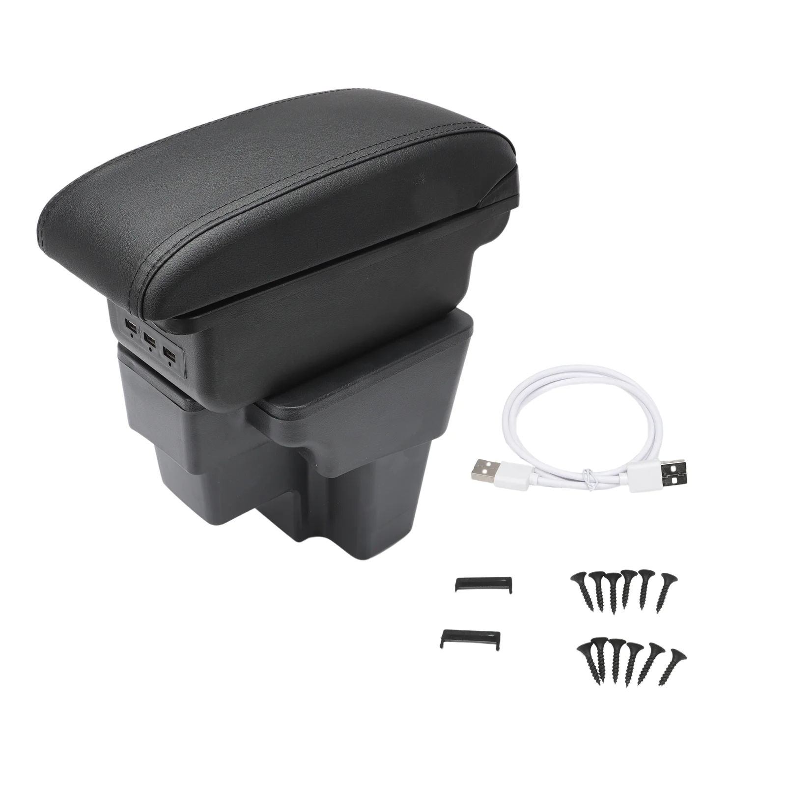 

Armrest Storage Box Compatible with Kia Stonic Rio 2015-2023 Armrest Black Leather Storage Box Interior Retrofit Parts