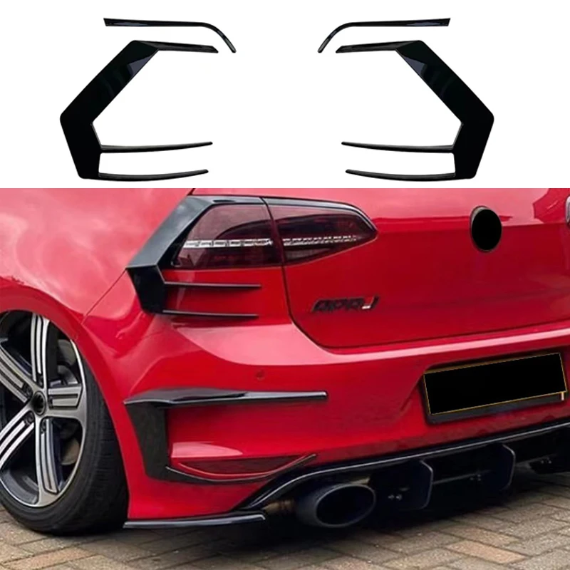 

Rear Bumper Splitter Canard Spoiler For VW MK7 GTI R GTD 2012-2015 Black Taillight Flap Auto Exterior Parts Car Accessories
