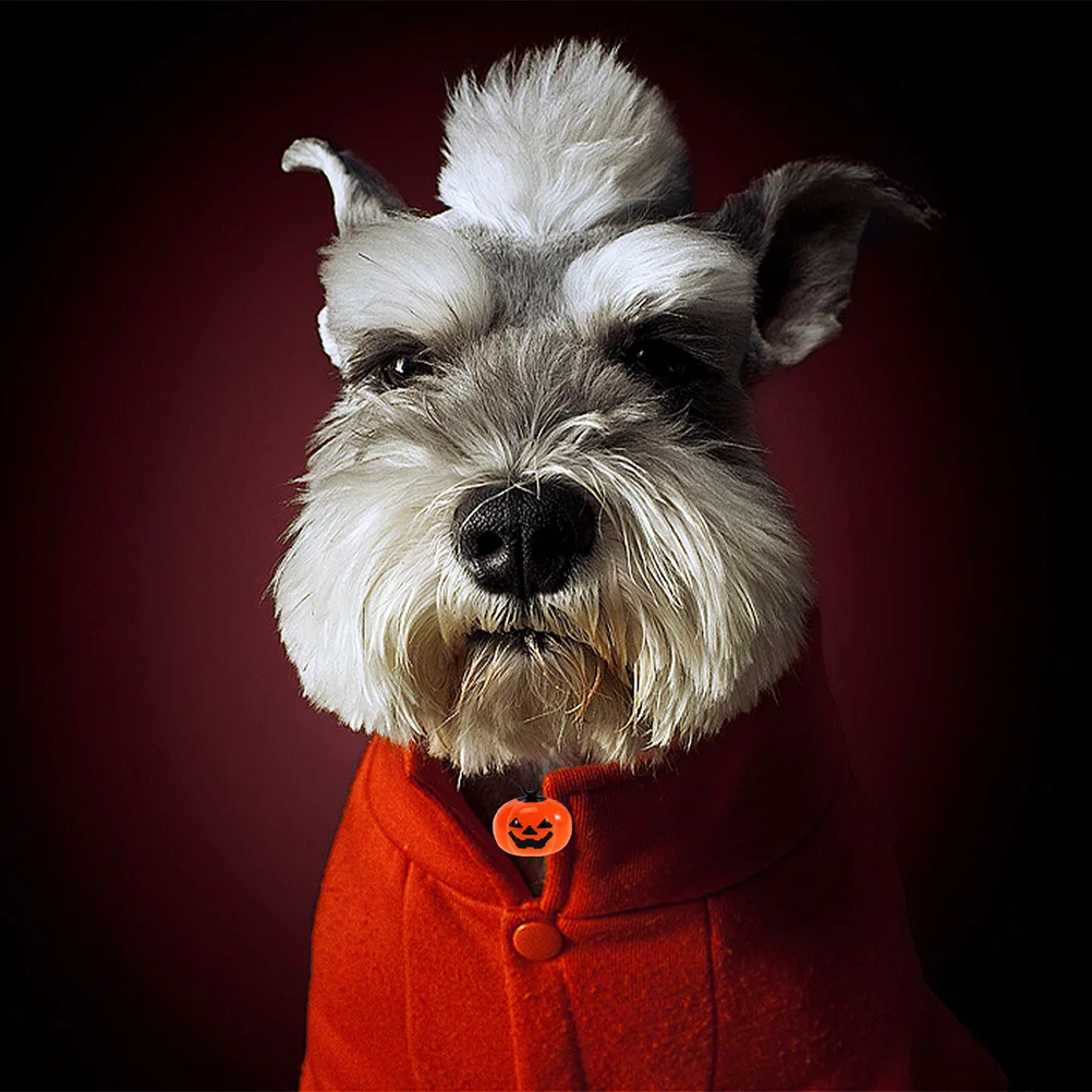 

4pcs Pumpkin Shape Copper Pet Bells Durable Cartoon Bell For Dogs Daily Wear Comfortable Necklace Accessory Orange