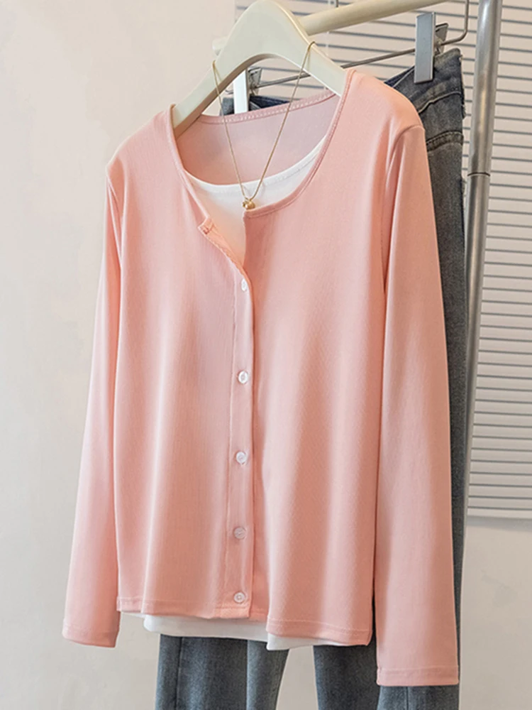 

Ladies' Long Sve T-irt Pink Base Layer Top Casual Sle Loose Fit Winter Faionable Women's Clothing ential Crew Ne