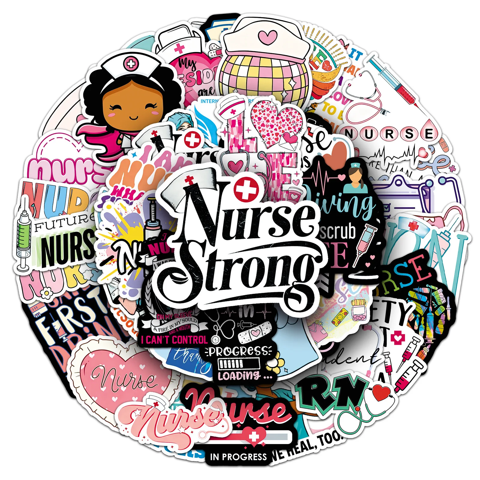 

10/50PCS International Nurses Day Sticker Cartoon Nurse Graffiti Waterproof Decal Decoration Stationery Box Phone Case Laptop
