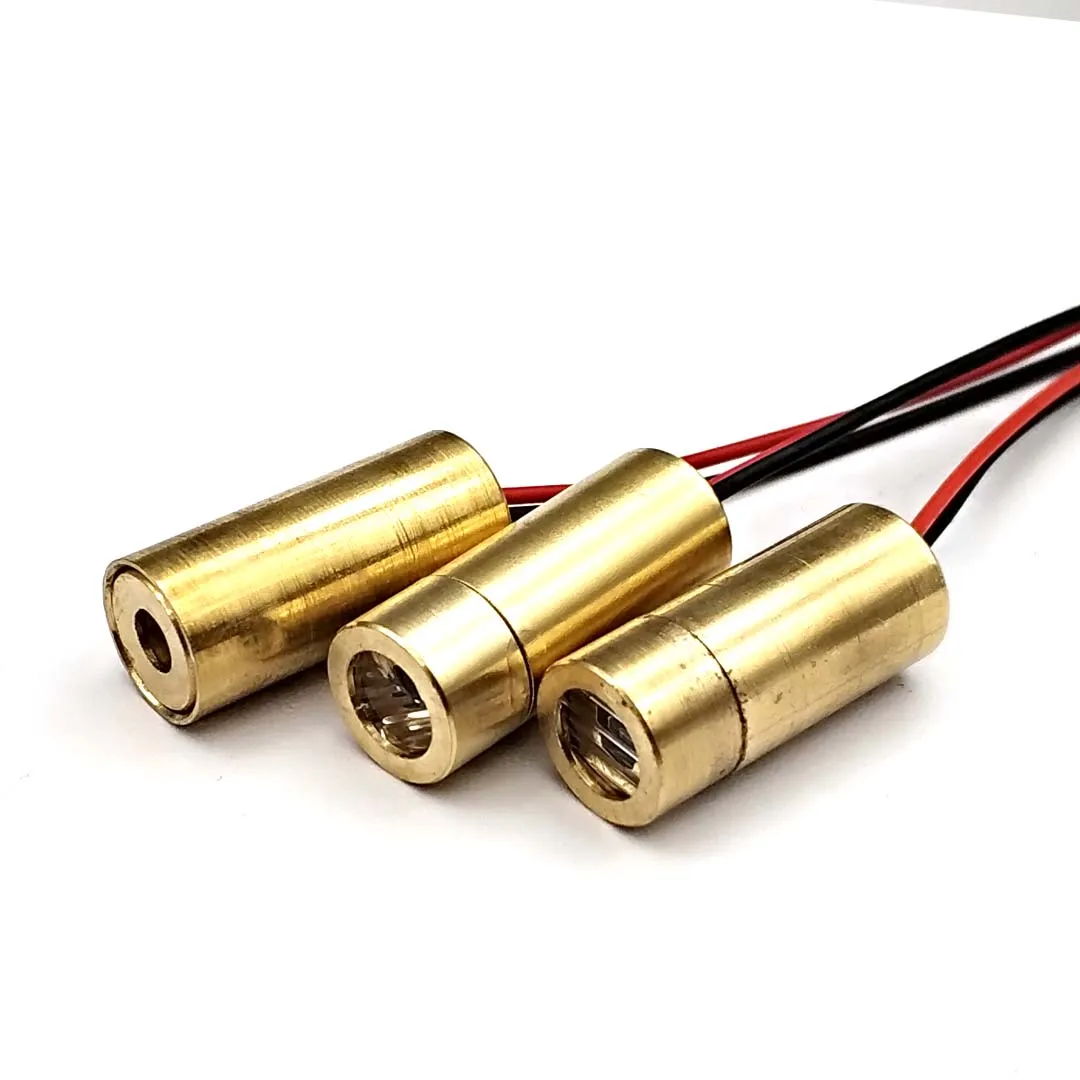 650nm หัวเลเซอร์ไดโอดแบบครอส9มม. 3V 50mW หัวเลเซอร์ไดโอดสีแดงหัวทองแดง5mW