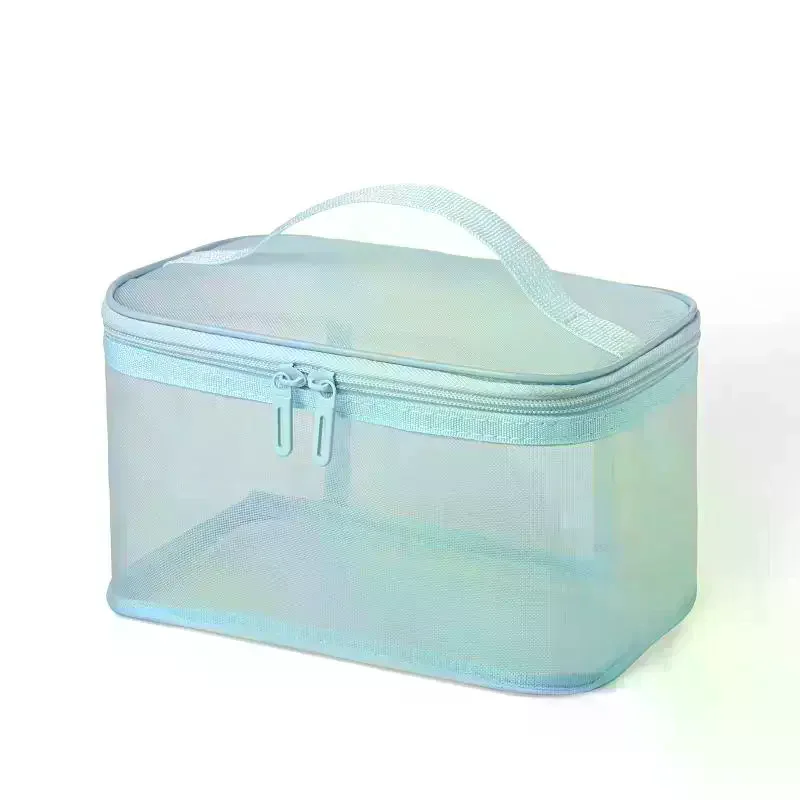 Transparente Netz-Kosmetiktasche mit Großer Kapazität, Einlagige Reise-Make-up- und Hautpflege-Aufbewahrung