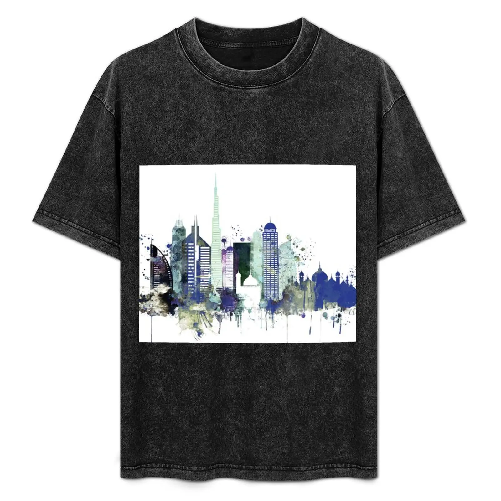 

Dubai watercolor skyline T-Shirt summer clothes baggy shirts mens graphic t-shirts pack