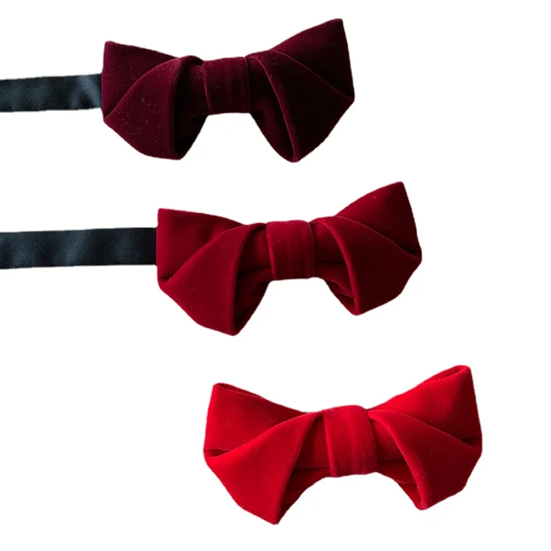 good blue red wool Women children velvet boy girl men flexible green color bow tie male man wedding businessblack accessories