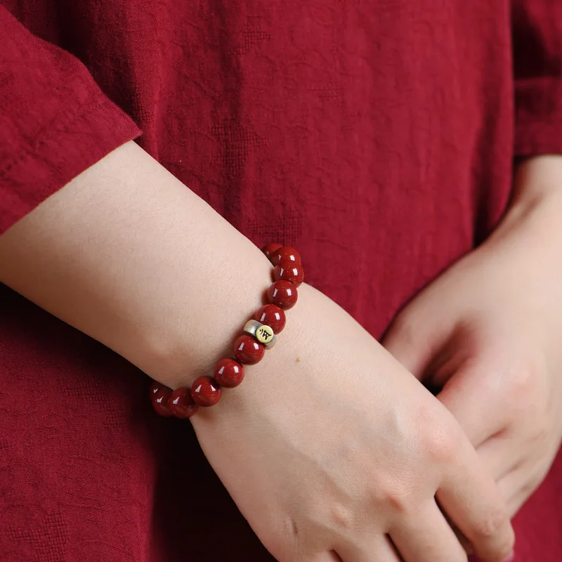 Natural Cinnabar Bracelet, Zodiac Bracelet, Men and Women with The Same Style, Transshipment